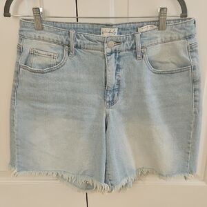 2 For $25 Light Wash Denim Shorts - Women's Light Blue Frayed Hem